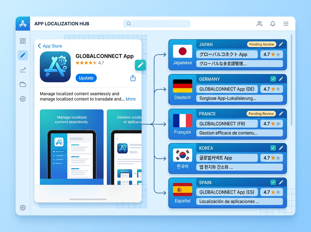 App Store localization management - metadata translated to multiple languages