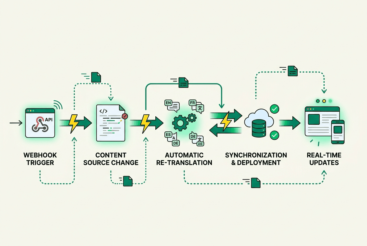 Webhook-driven automatic re-translation